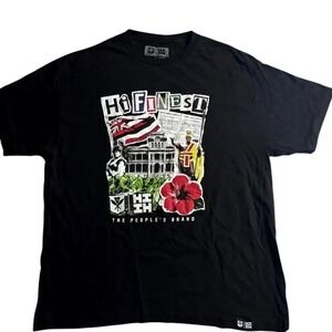 HI Finest The Peoples Brand Hawaii Graphic T-Shirt Black Mens XL 2022 Aukake